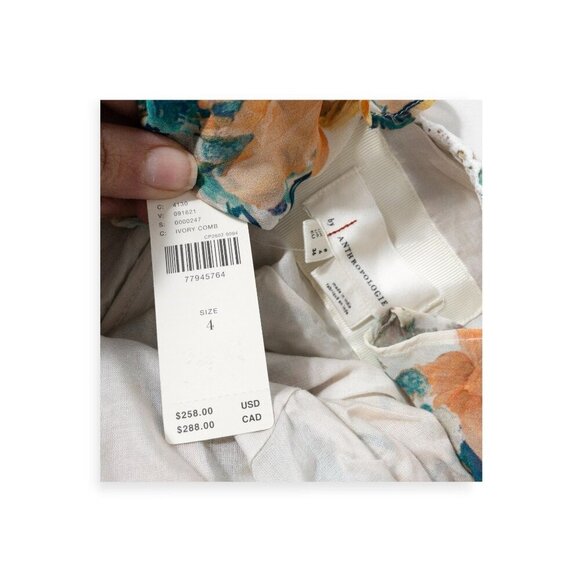 NWT Anthropologie Floral Lace Midi Dress Size 4 Multicolor Lightweight Boho - Picture 4 of 11